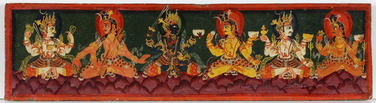 Bokomslag från ett Shaiva-manuskript (ogenomskinlig wc på trä) av Nepalese School