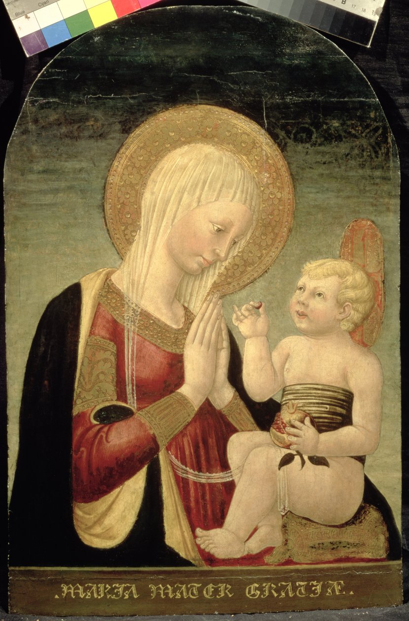 Madonna och barn med granatäpple (tempera på panel) av Neri di Bicci