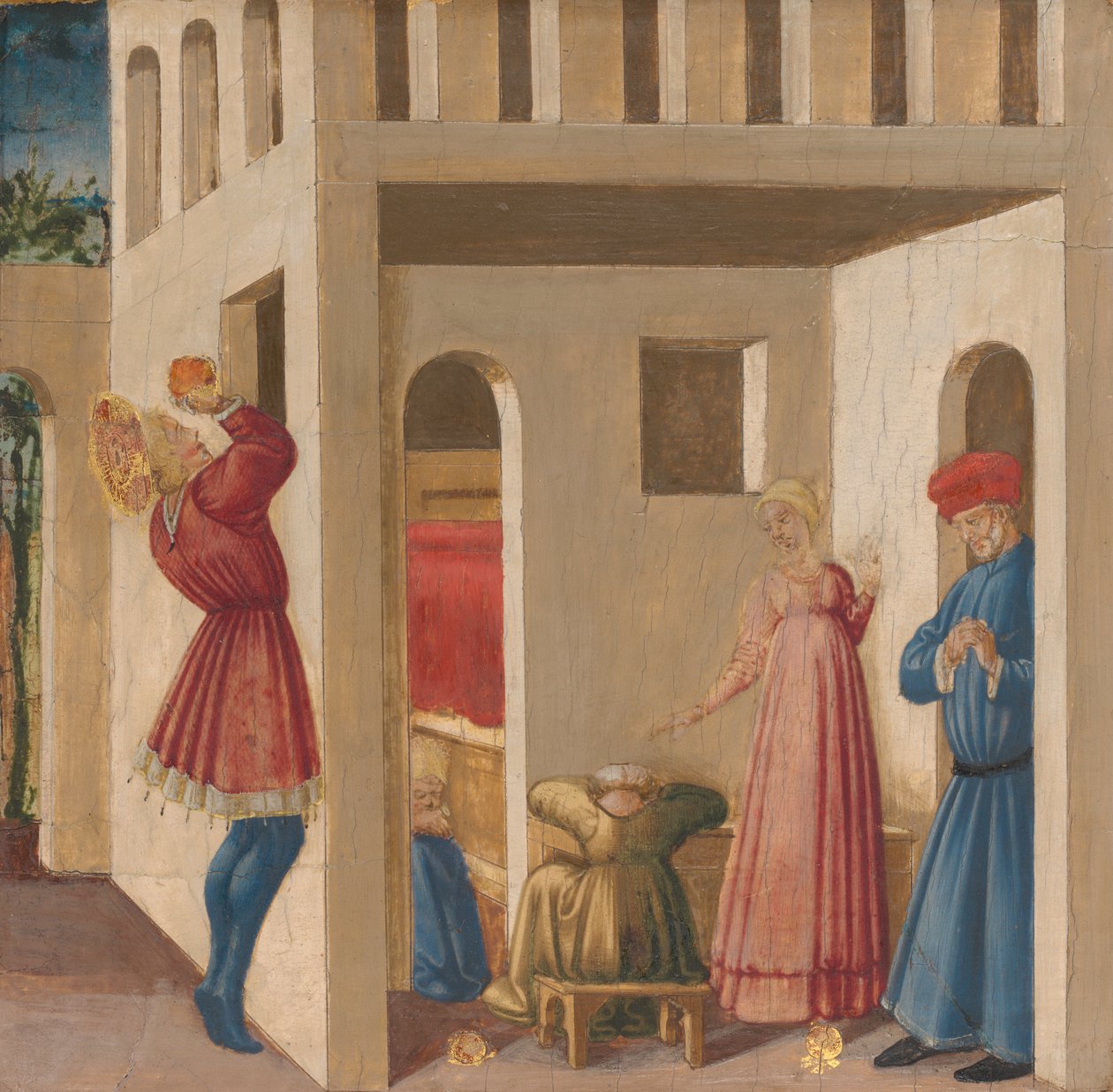 En scen från legenden om Saint Nicholas of Bari av Neri di Bicci
