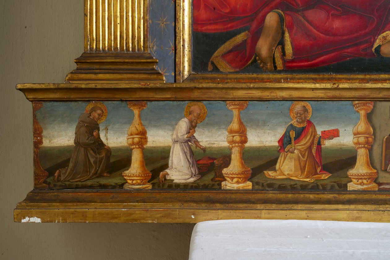 Detalj från Jungfruns kröning (tempera på trä) av Neri di Bicci
