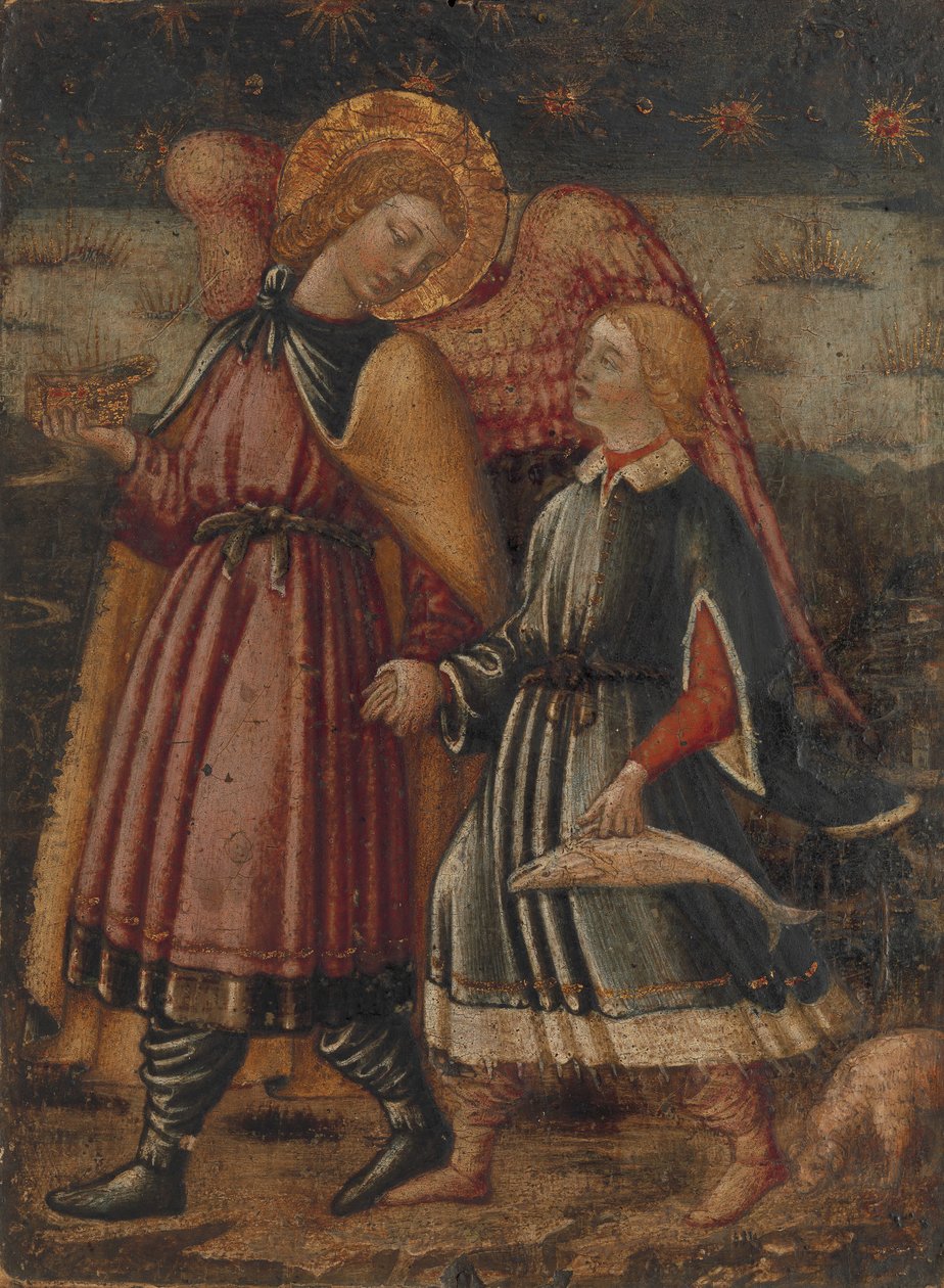 Ärkeängeln Rafael och Tobias, möjligen 1457-63. av Neri di Bicci
