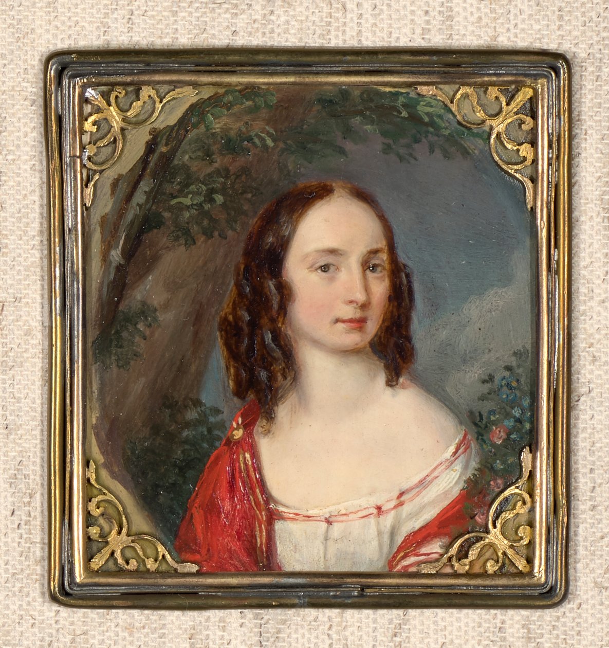 Porträtt av en dam med stubbhår av Leopold Blonder