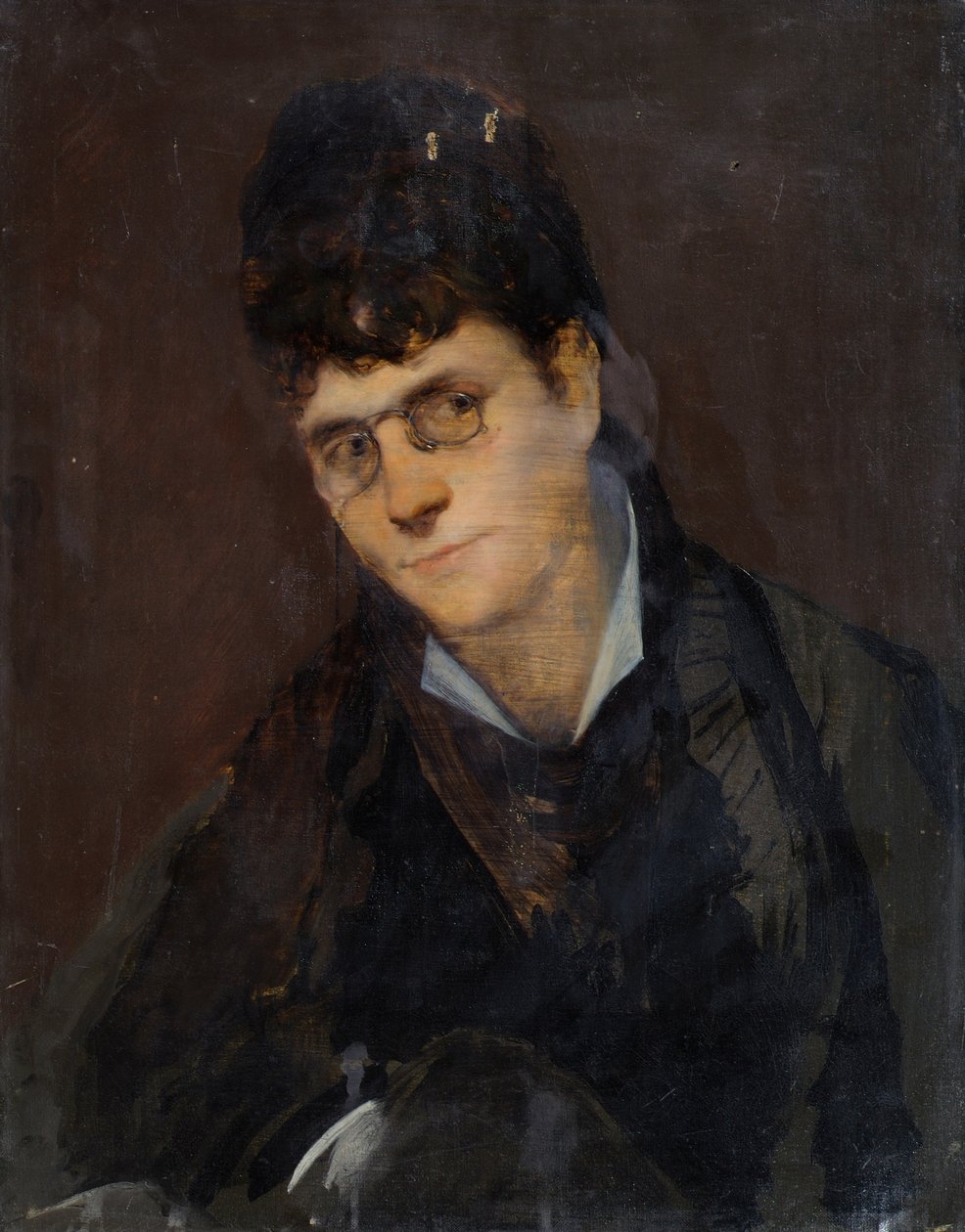 dam med pince-nez av Leopold Blonder
