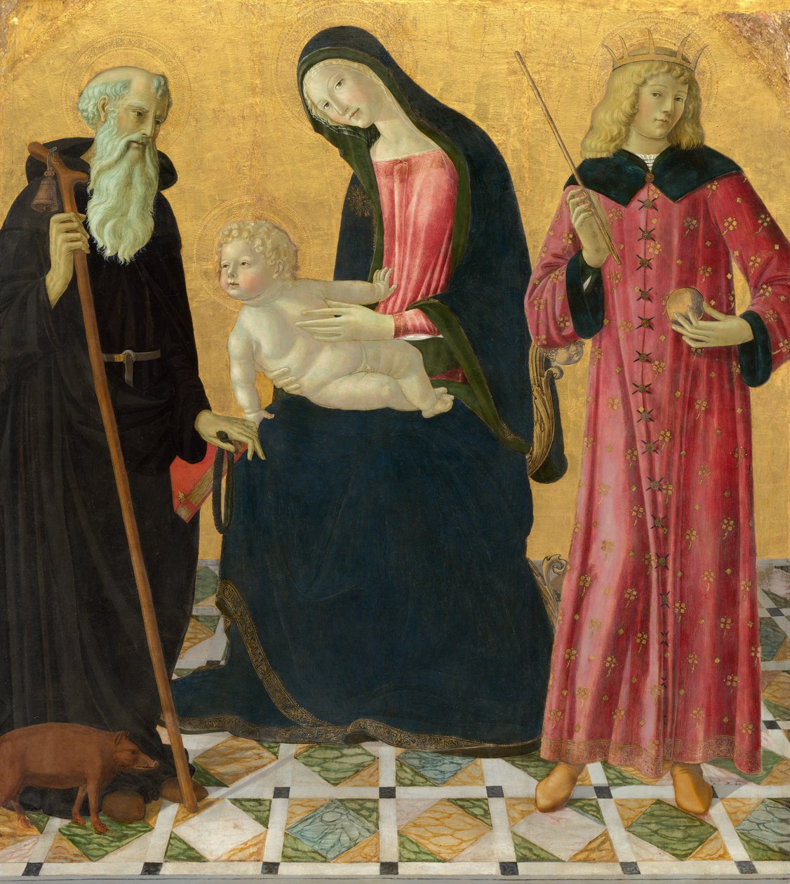 Madonna och barn med Saint Anthony Abbot och Saint Sigismund av Neroccio de