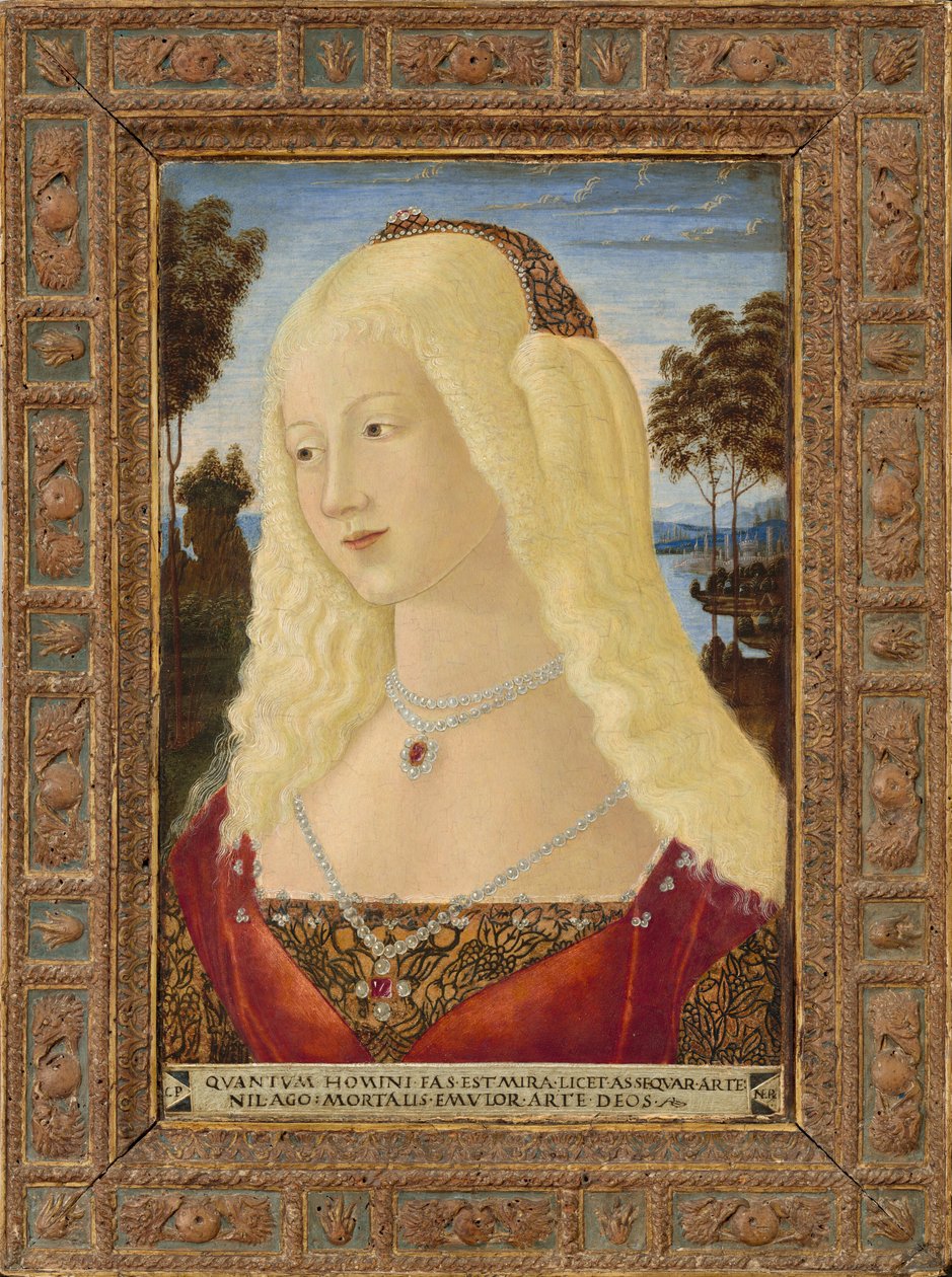 Porträtt av en dam, ca. 1485. av Neroccio de Landi