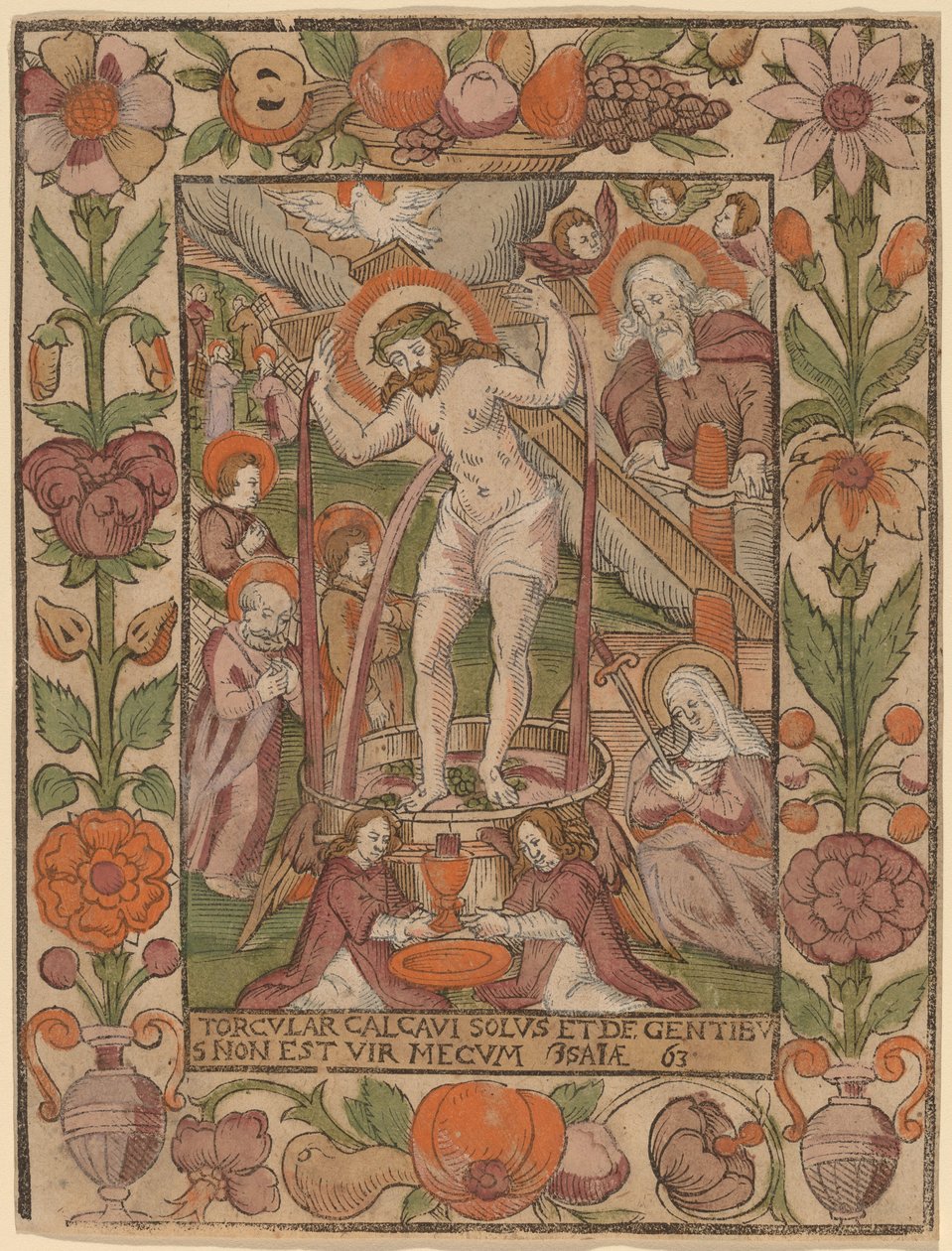 Kristus i vinpressen av Netherlandish 16th Century