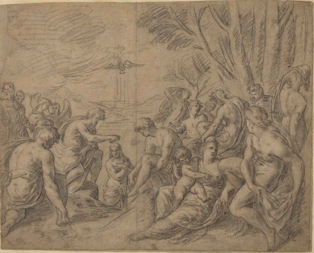 Kristi dop av Netherlandish 16th Century