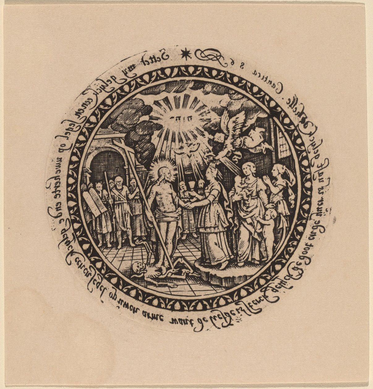 Triumferande Kristus med profeter och heliga av Netherlandish 16th Century