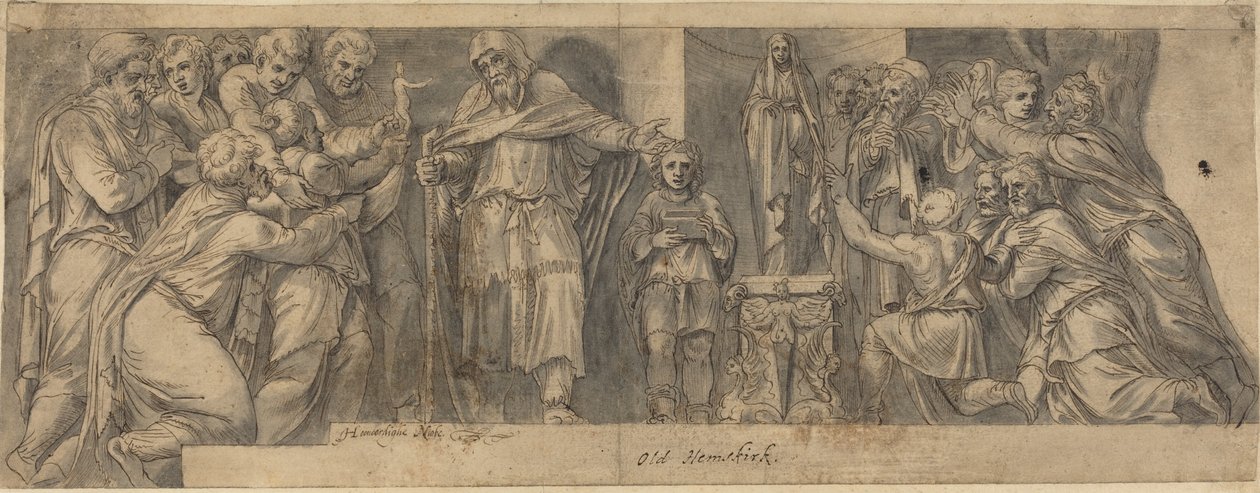 Scen från antikens historia av Netherlandish 16th Century after Polidoro da Caravaggio