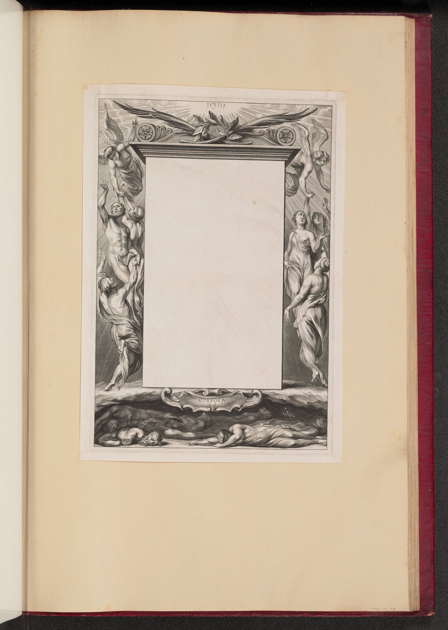 Gränsillustration med himmel och helvete "Corpora S.S." av Netherlandish 17th Century