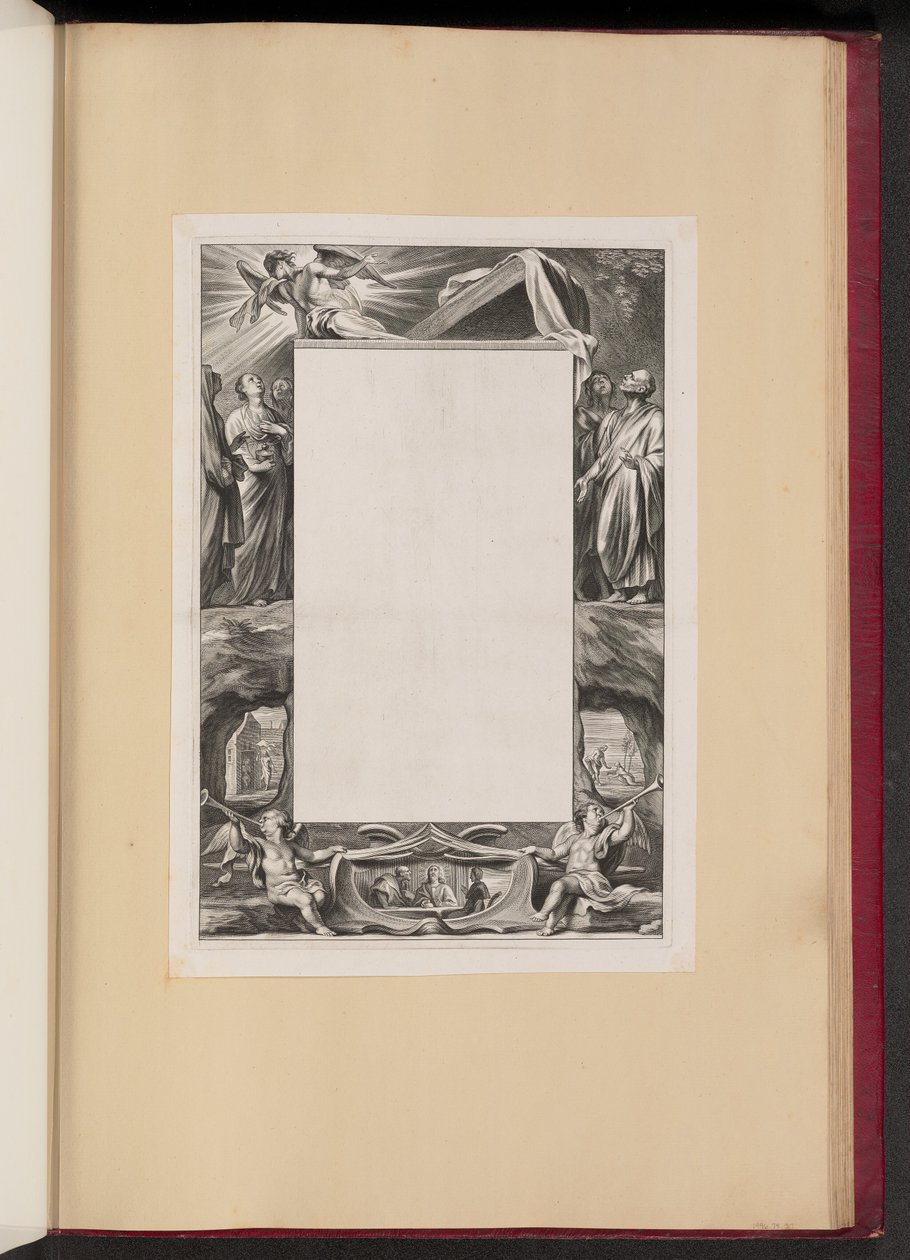 Border Illustration med helgon och scener från Kristi liv av Netherlandish 17th Century