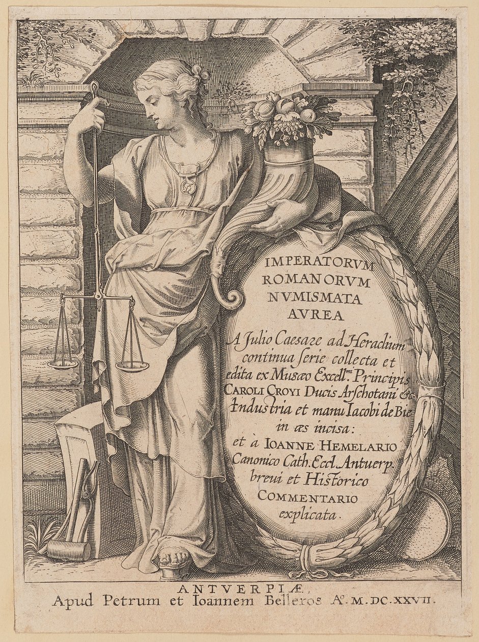 Titelblad för Imperatorvm Romanorvm Nvmismata Avrea av Netherlandish 17th Century after Sir Peter Paul Rubens