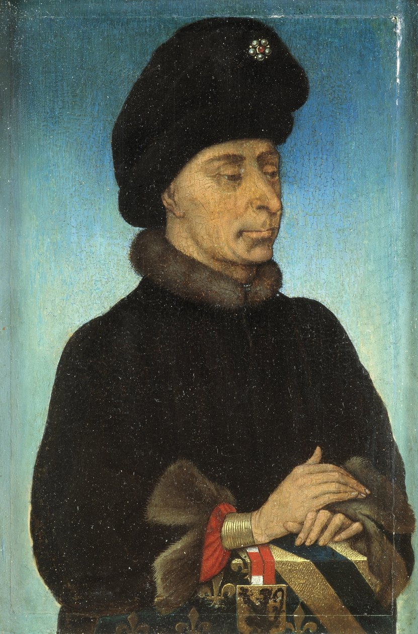 Porträtt av Johannes den orädde, hertig av Bourgogne, mitten av 1400-talet. av Netherlandish Master