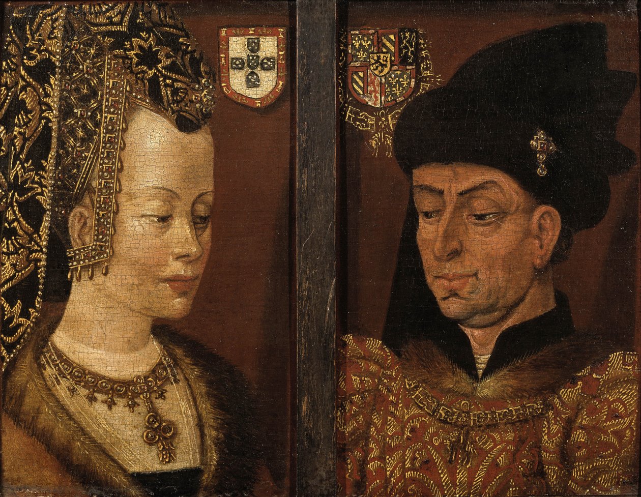 Porträtt av Filip den gode och Isabella av Portugal, 1500-talet av Netherlandish Master