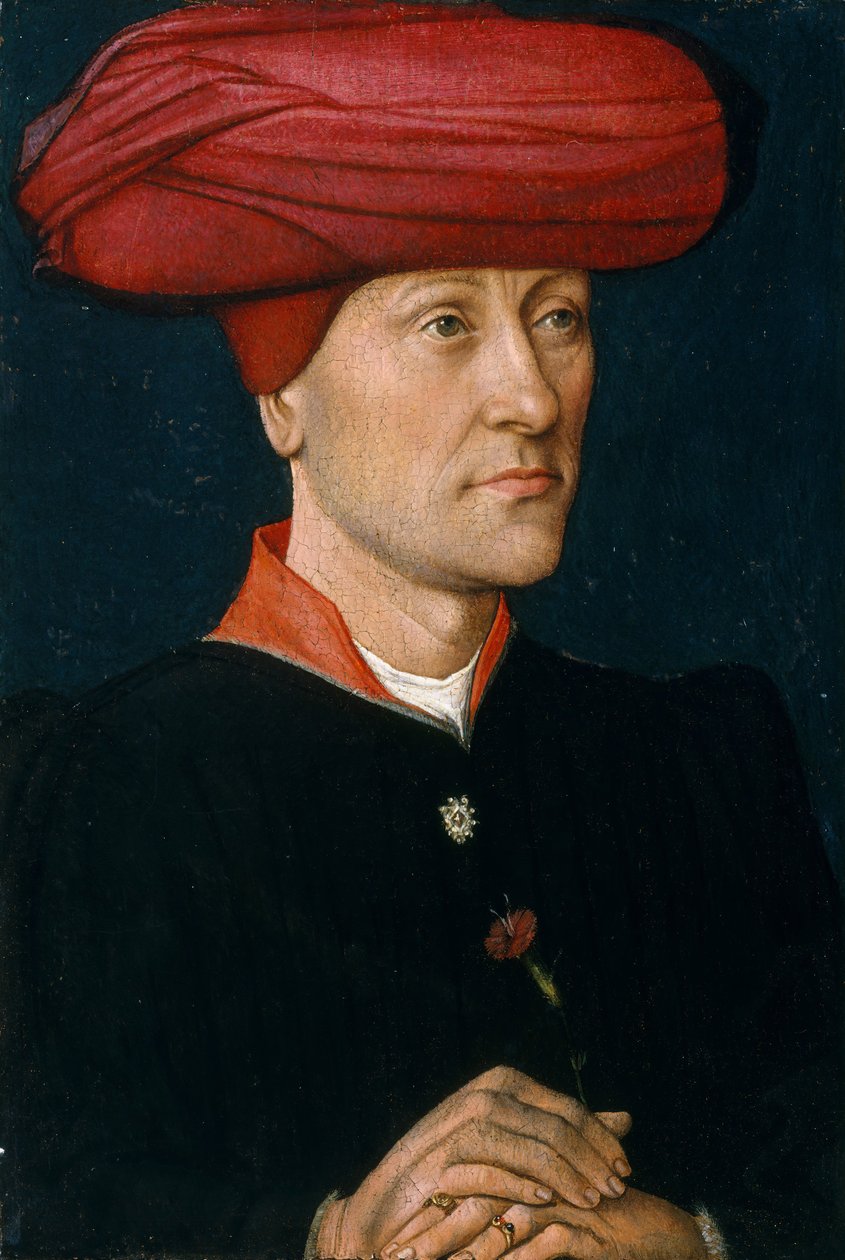 Porträtt av en man i en chaperon. av Netherlandish Painter