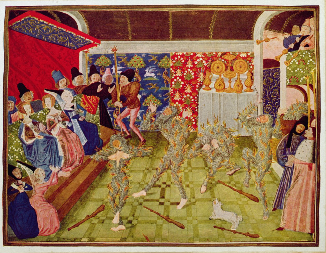 Harl 4380 fol.1 The Bal des Ardents, 28 januari 1393, från 