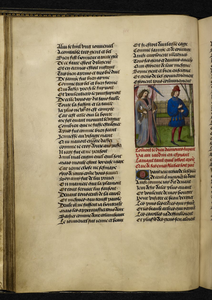 Harley MS 4425 f.18v Amors (kärlekens gud) och L