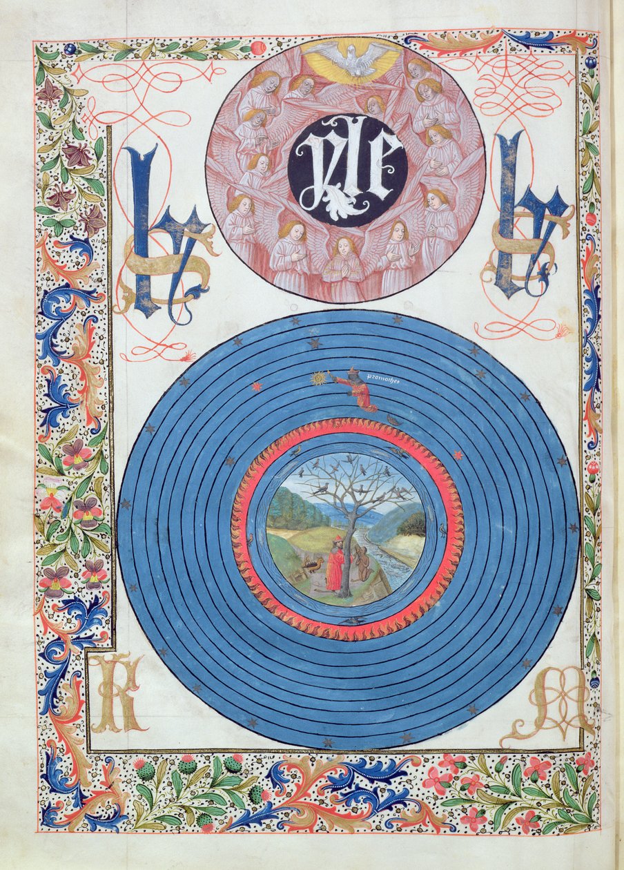 Ms 324 f.13 v. Holy Dove & Matter, från Metamorphoses by Ovid, 1479 av Netherlandish School