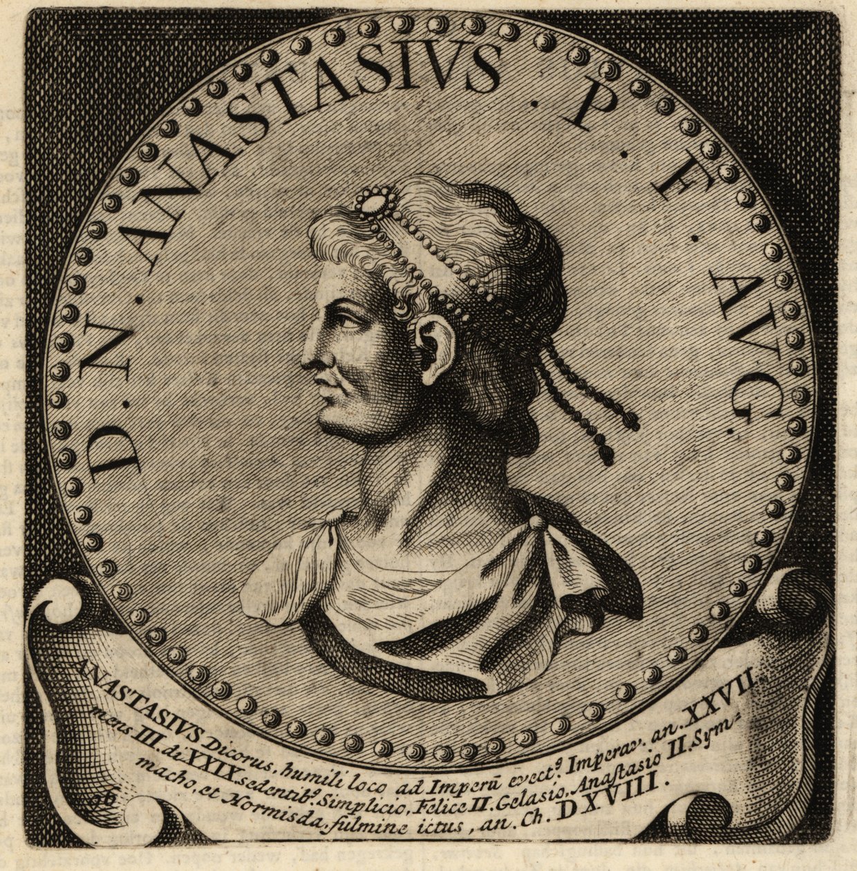 Porträtt av den romerske kejsaren Anastasius I. av Netherlandish School