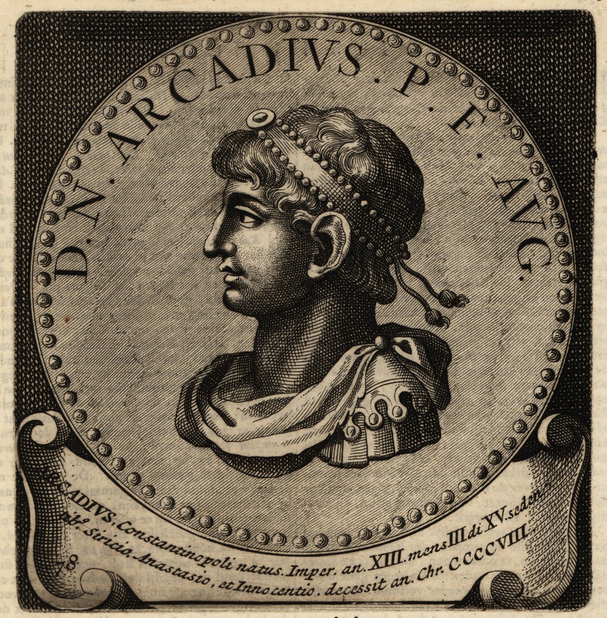 Porträtt av den romerske kejsaren Arcadius. av Netherlandish School