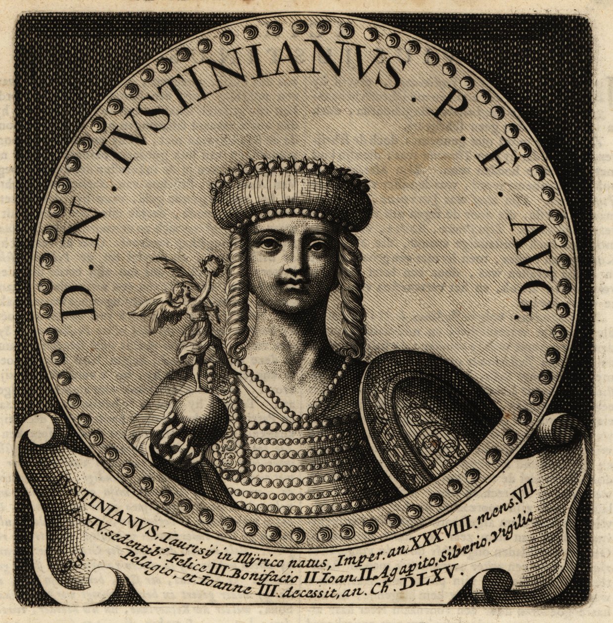 Porträtt av den romerske kejsaren Justinian I. av Netherlandish School