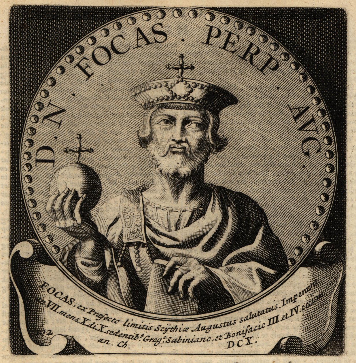 Porträtt av den romerske kejsaren Phocas. av Netherlandish School