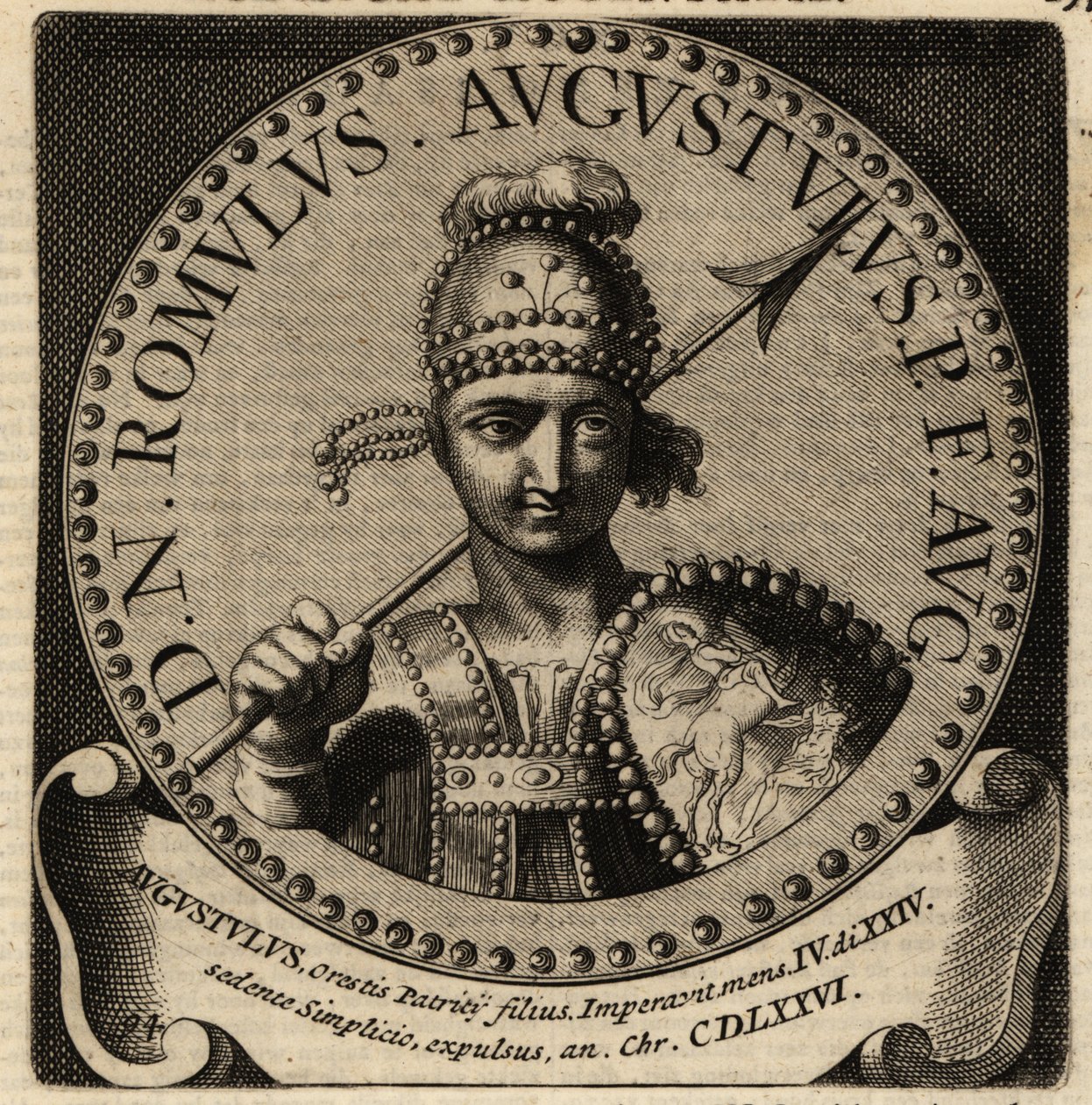 Porträtt av den romerske kejsaren Romulus Augustulus. av Netherlandish School