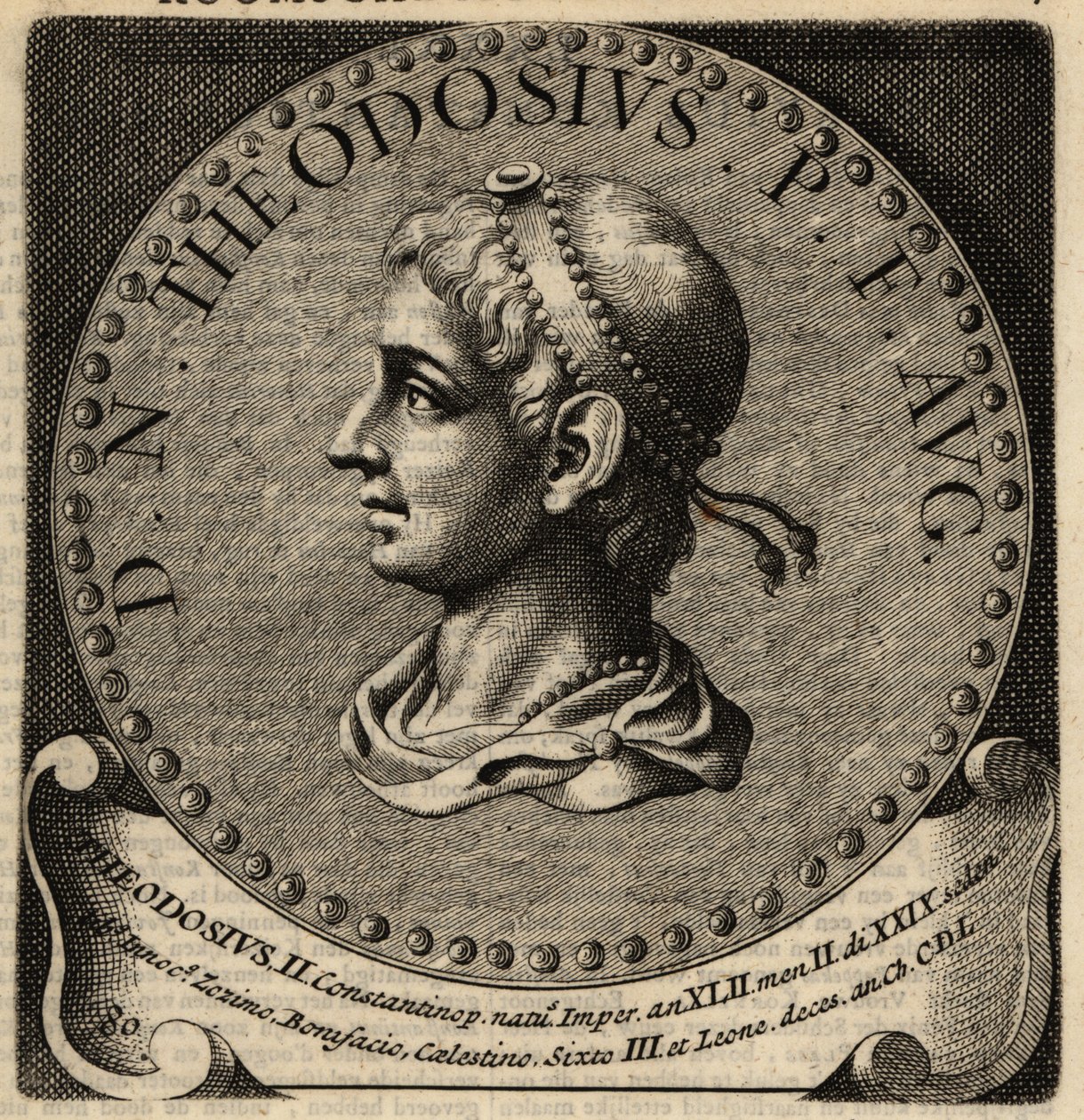 Porträtt av den romerske kejsaren Theodosius II. av Netherlandish School