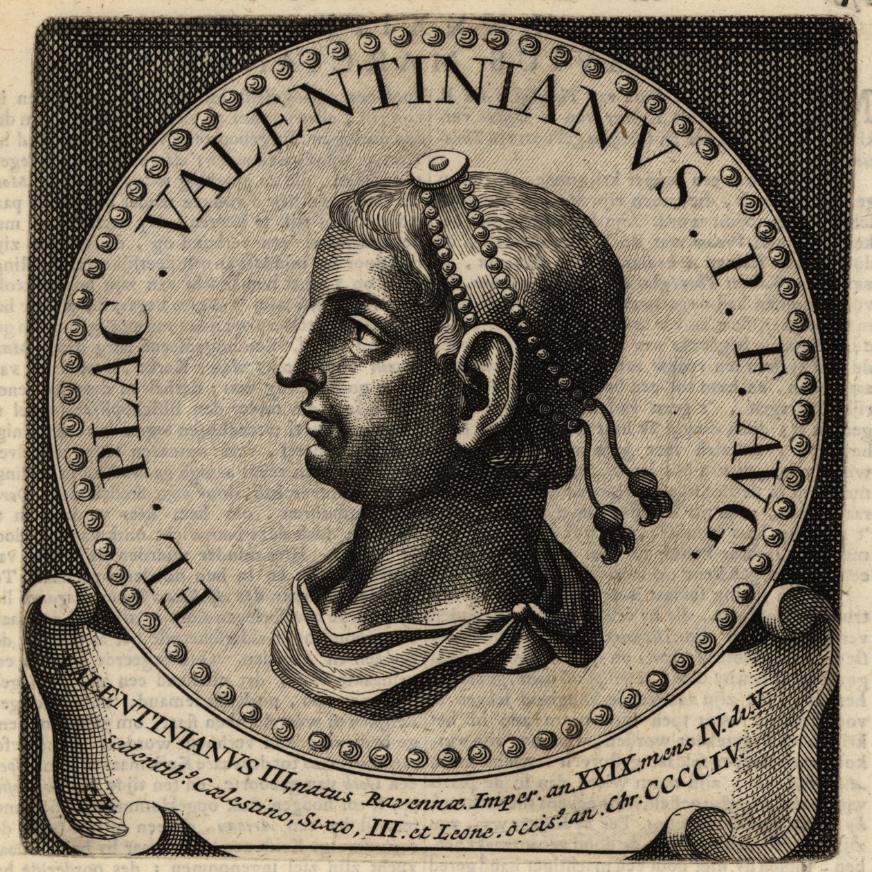 Porträtt av den romerske kejsaren Valentinian III. av Netherlandish School