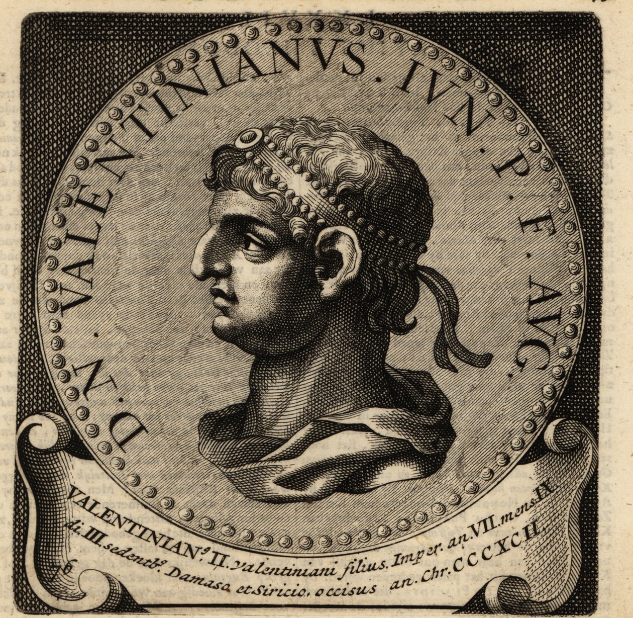 Porträtt av den romerske kejsaren Valentinian II. av Netherlandish School