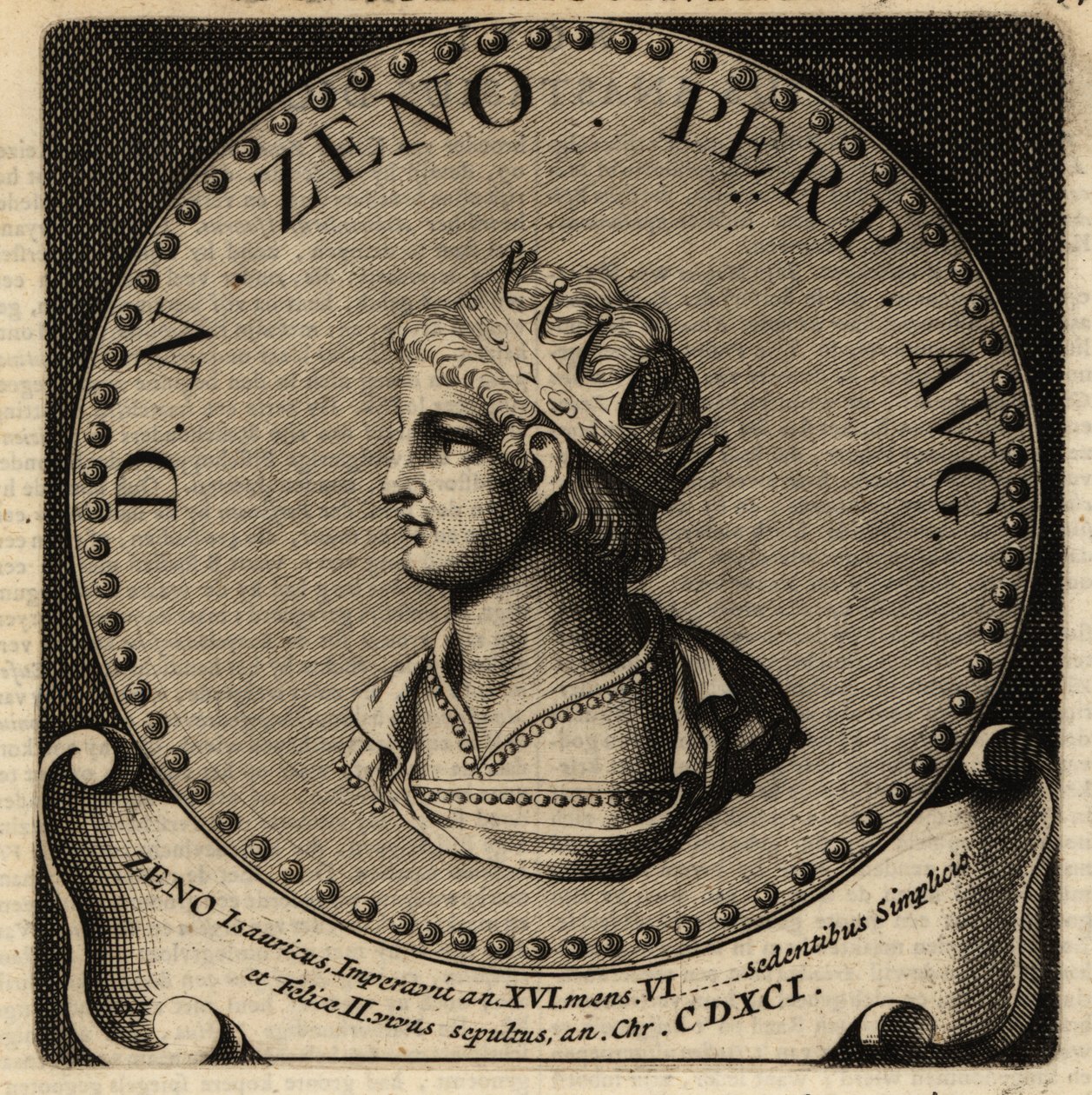 Porträtt av den romerske kejsaren Zeno. av Netherlandish School