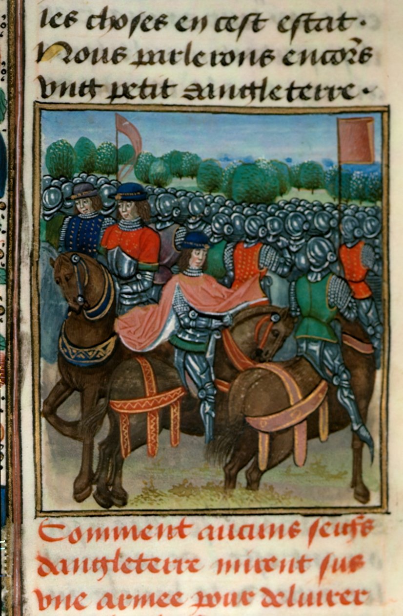 Royal 18 E.II fol.411v Rebellion against Henry IV (1367-1413) from Book IV of 