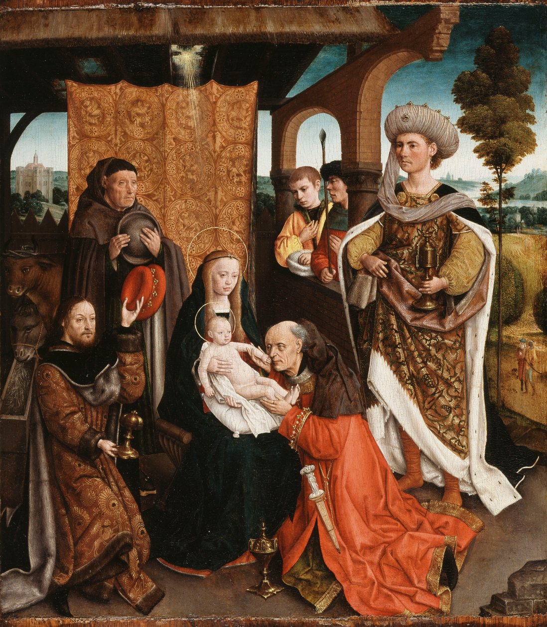 Tillbedjan av Magi, av Netherlandish School