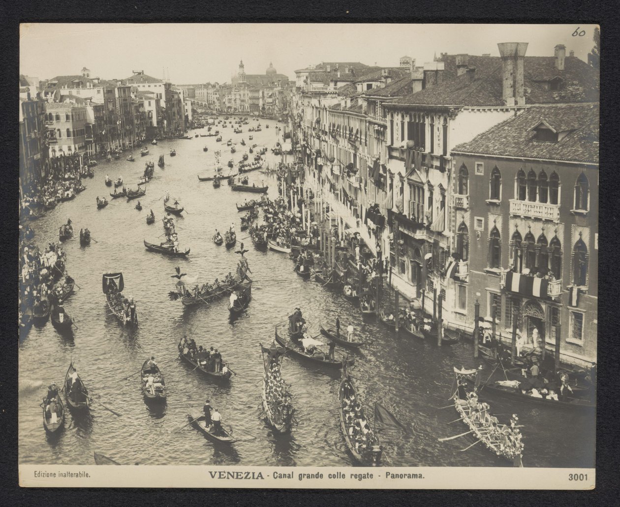 Gondoler på Canal Grande i Venedig Venedig. Canal grande colle regate - Panorama (titel på objekt) av Neue Photographische Gesellschaft
