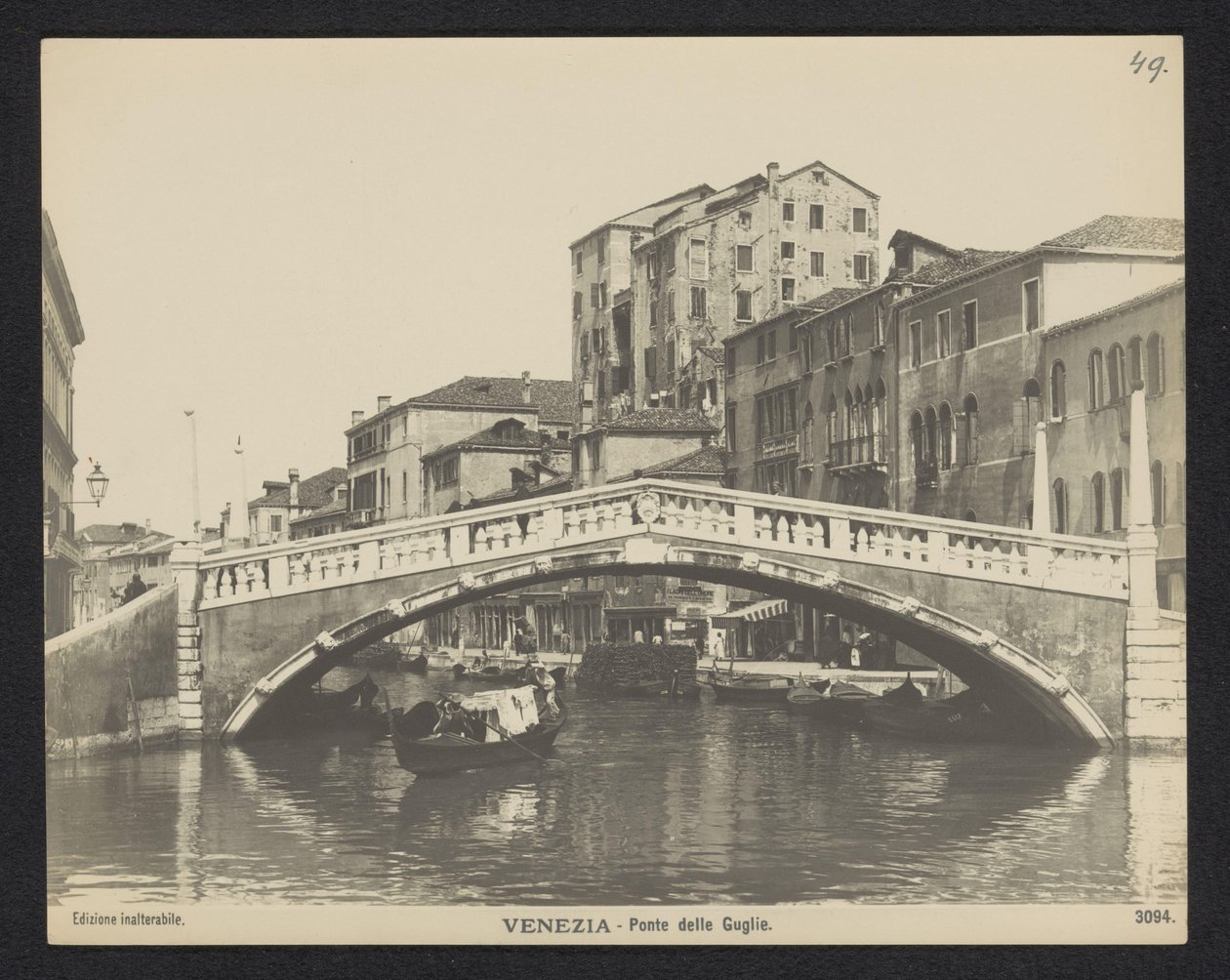Bridge of the Spiers te Venetië Venedig - Ponte delle Guglie (titel på objekt) av Neue Photographische Gesellschaft