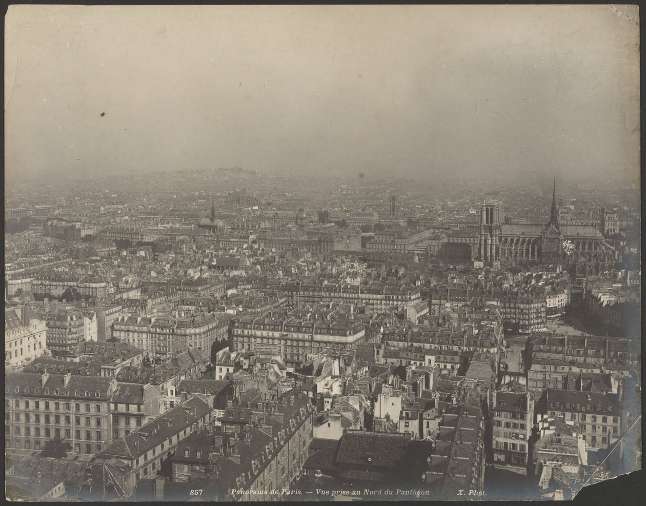 Panorama över Paris - Vy tagen från norr över Pantheon av Neurdein freres