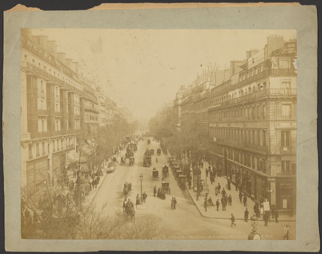 Paris, Boulevard Montmartre perspektiv av Neurdein freres