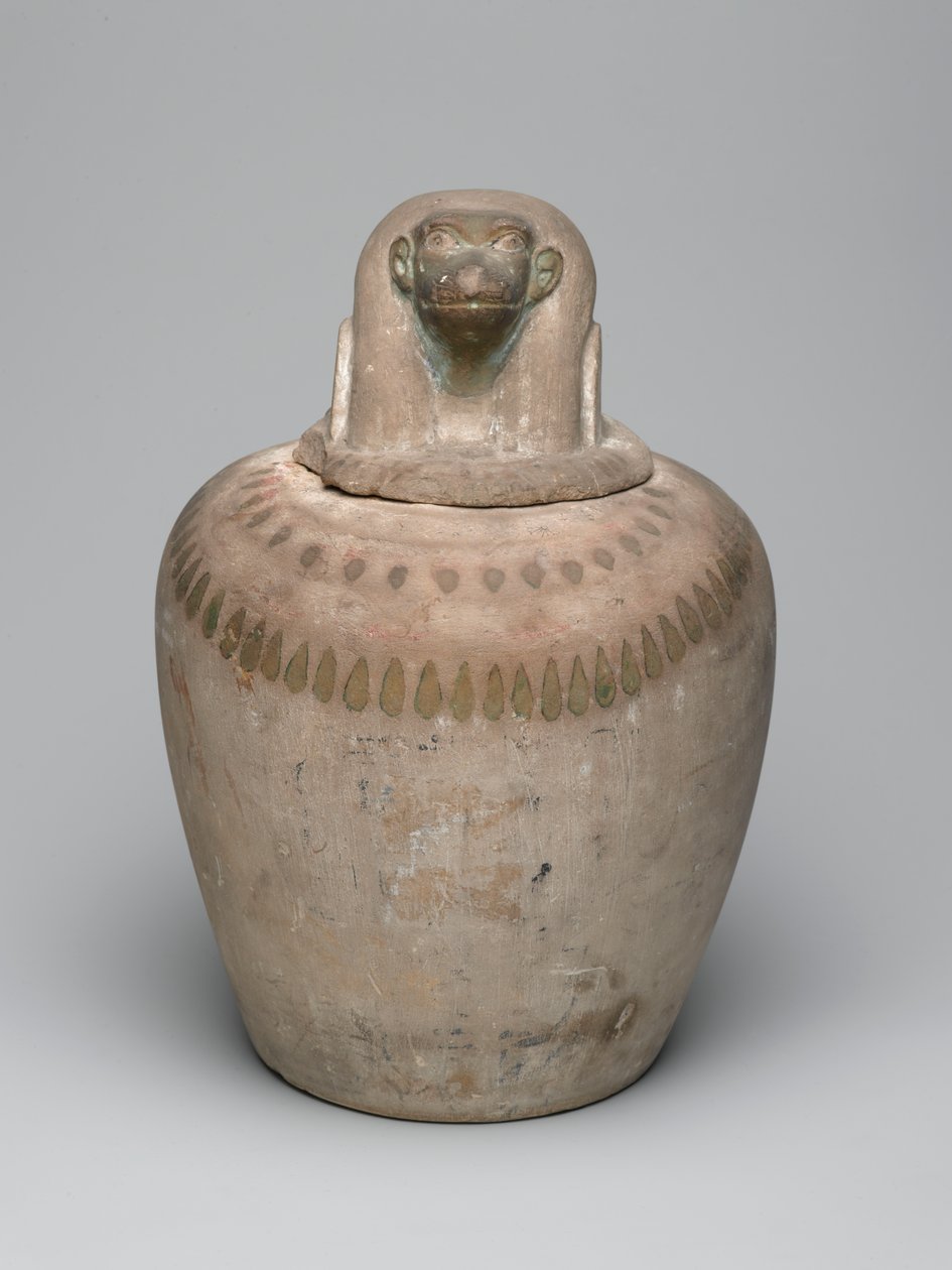 Canopic burk (kalksten) av New Kingdom Egyptian