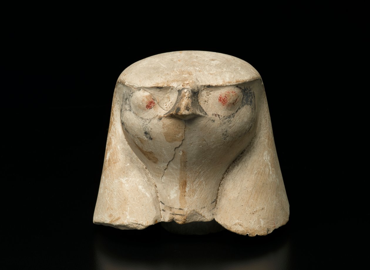 Falcon-headed lock av en baldakinburk, 19:e-20:e dynastin (kalksten) Canopic burk (kalksten) av New Kingdom Egyptian