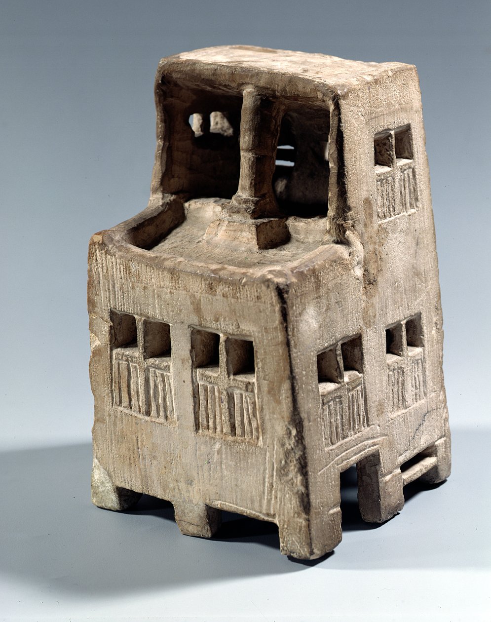 Modell av ett hus (kalksten) av New Kingdom Egyptian