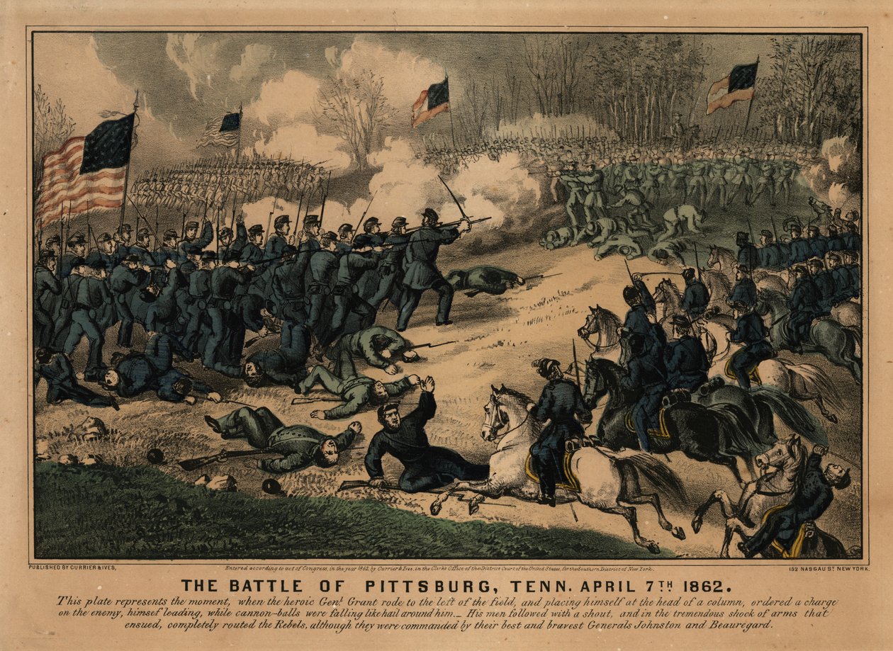 The Battle of Pittsburg, Tenn., April 7th 1862 av New York Currier and Ives