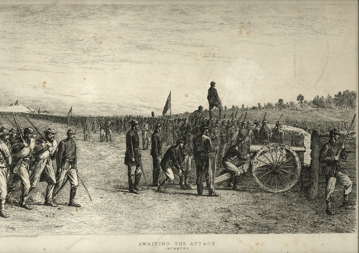 Awaiting the Attack. Infantry. av Edwin Austin Forbes