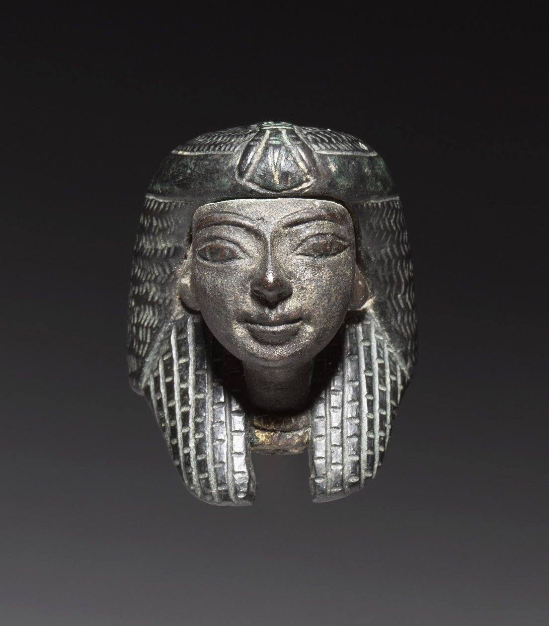 Brons Mount från ett "Shawabty Bundle": Huvud, sent 18:e till 19:e dynastin, ca 1336-1256 f.Kr. av New Kingdom Egyptian