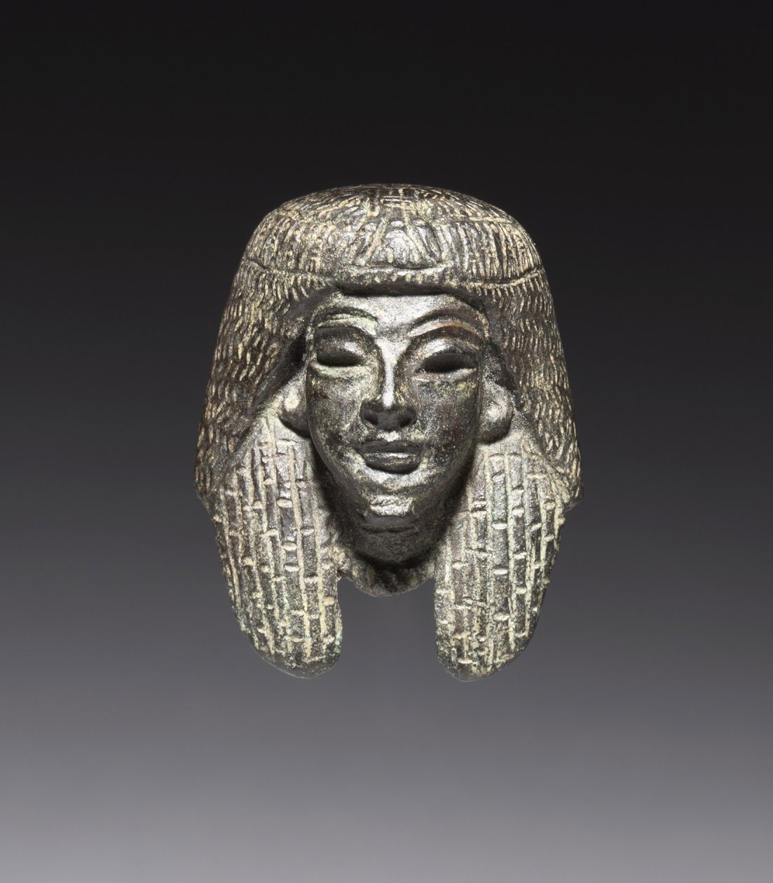 Bronsfäste från en "Shawabty Bundle": Huvud, sent 18:e till tidig 19:e dynastin, ca 1336-1256 f.Kr. av New Kingdom Egyptian