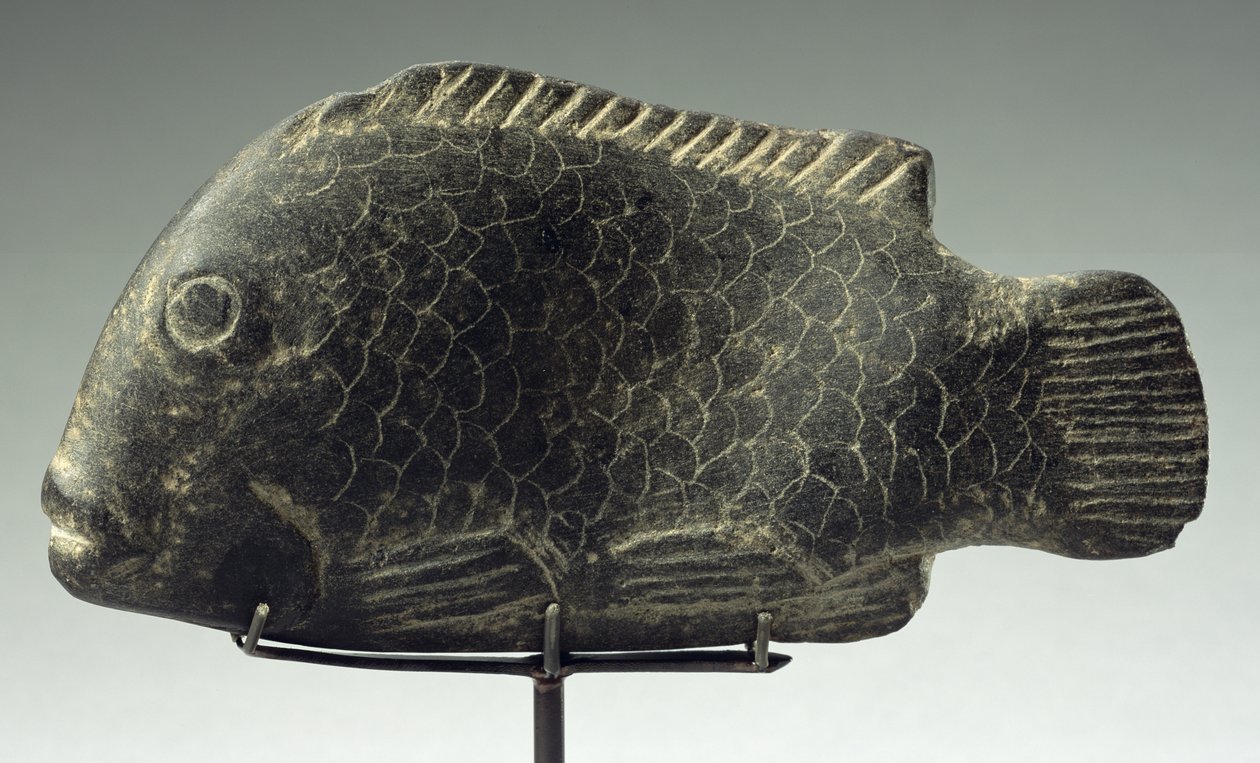 Fisk, 1540-1069 f.Kr. (hård svart sten) av New Kingdom Egyptian