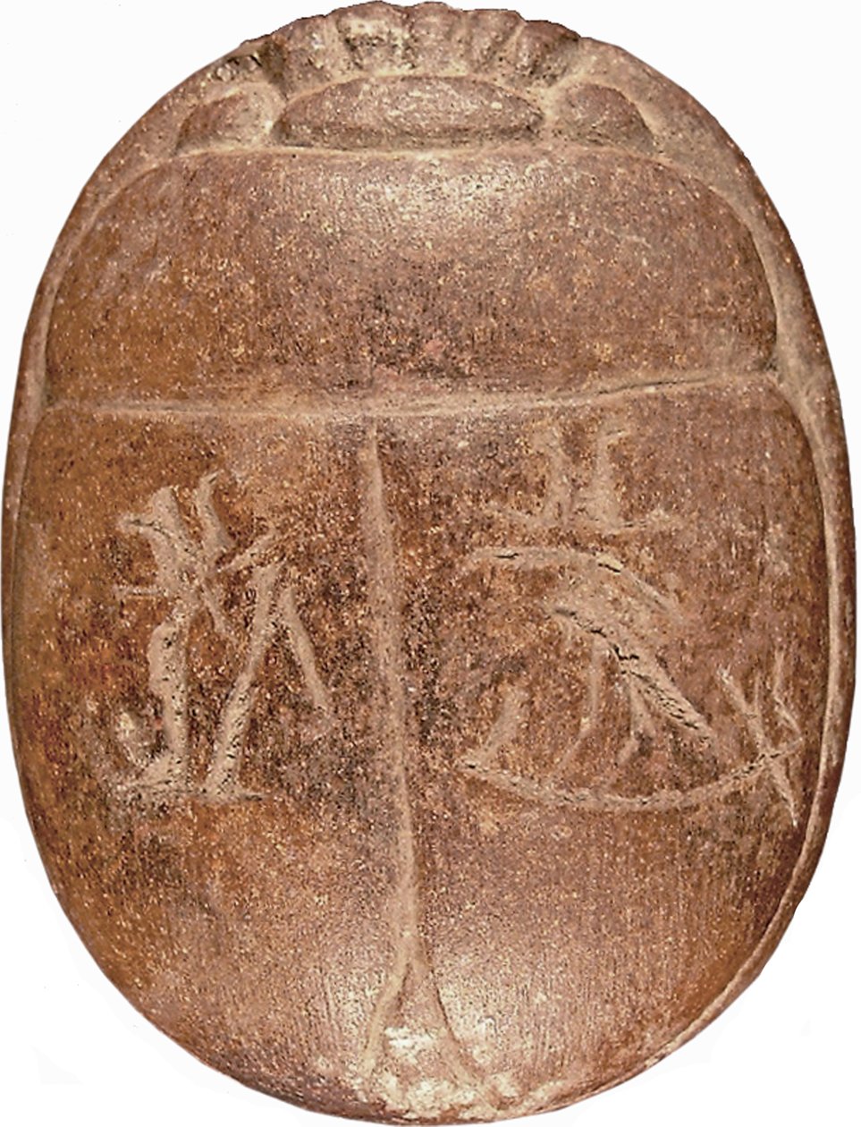 Hjärtskarabé av Hati-iay-kvartsit och spår av bladguld av New Kingdom Egyptian