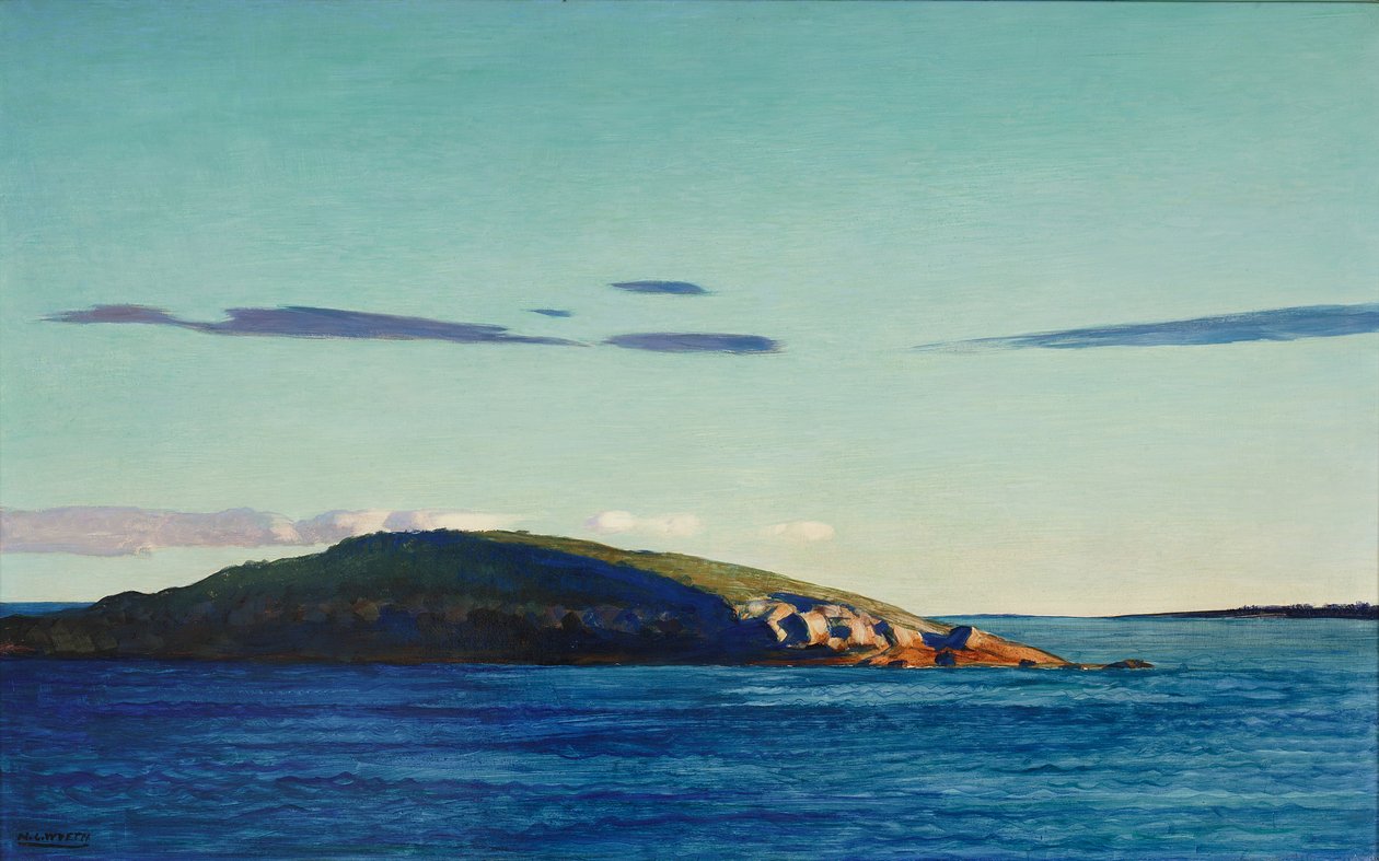 Blubber Island, Maine, 1938 (olja på gesso mark) av Newell Convers Wyeth