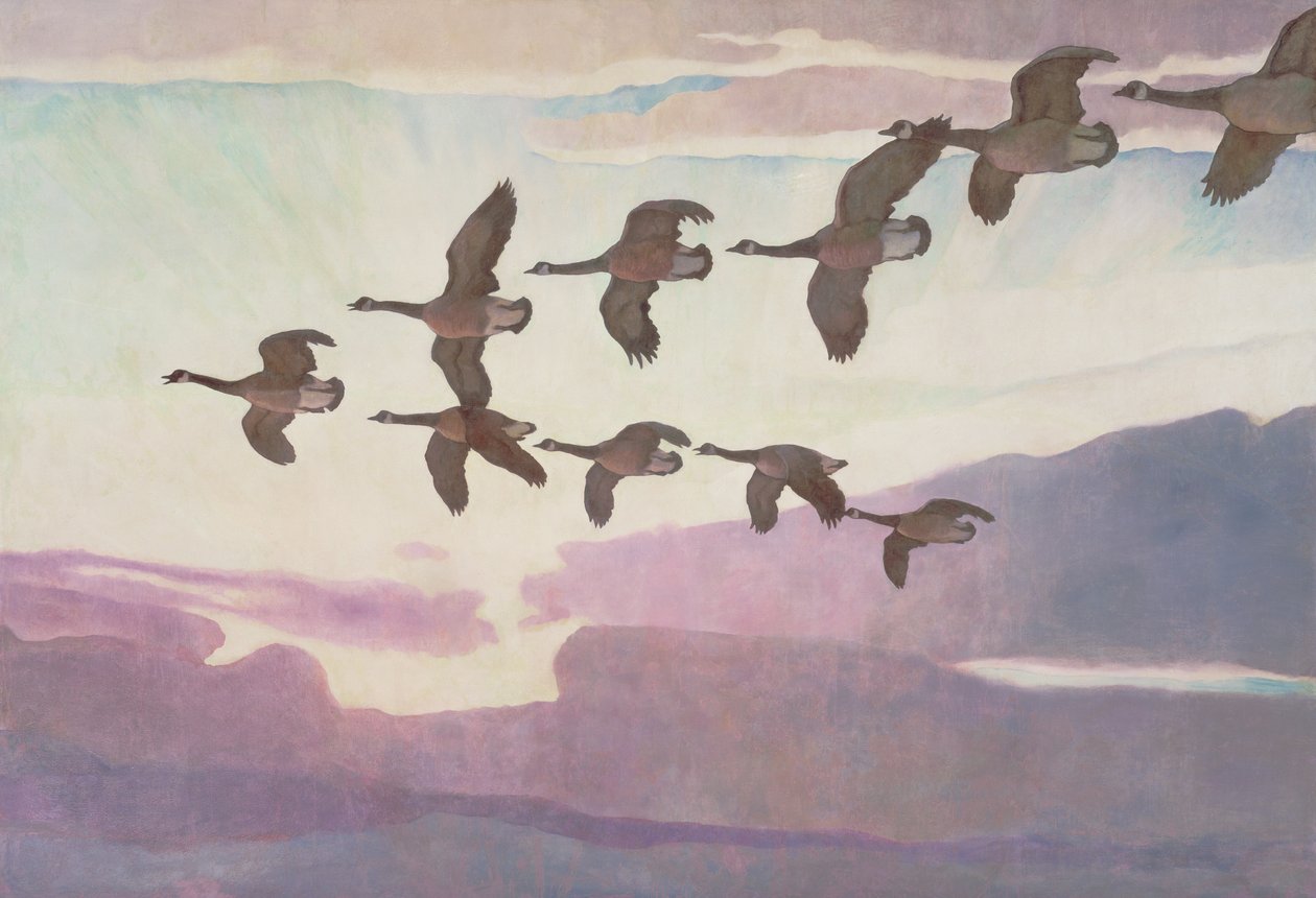 Kanadagäss på våren, 1941 av Newell Convers Wyeth