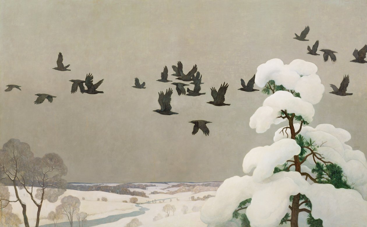 Kråkor på vintern, 1941 av Newell Convers Wyeth