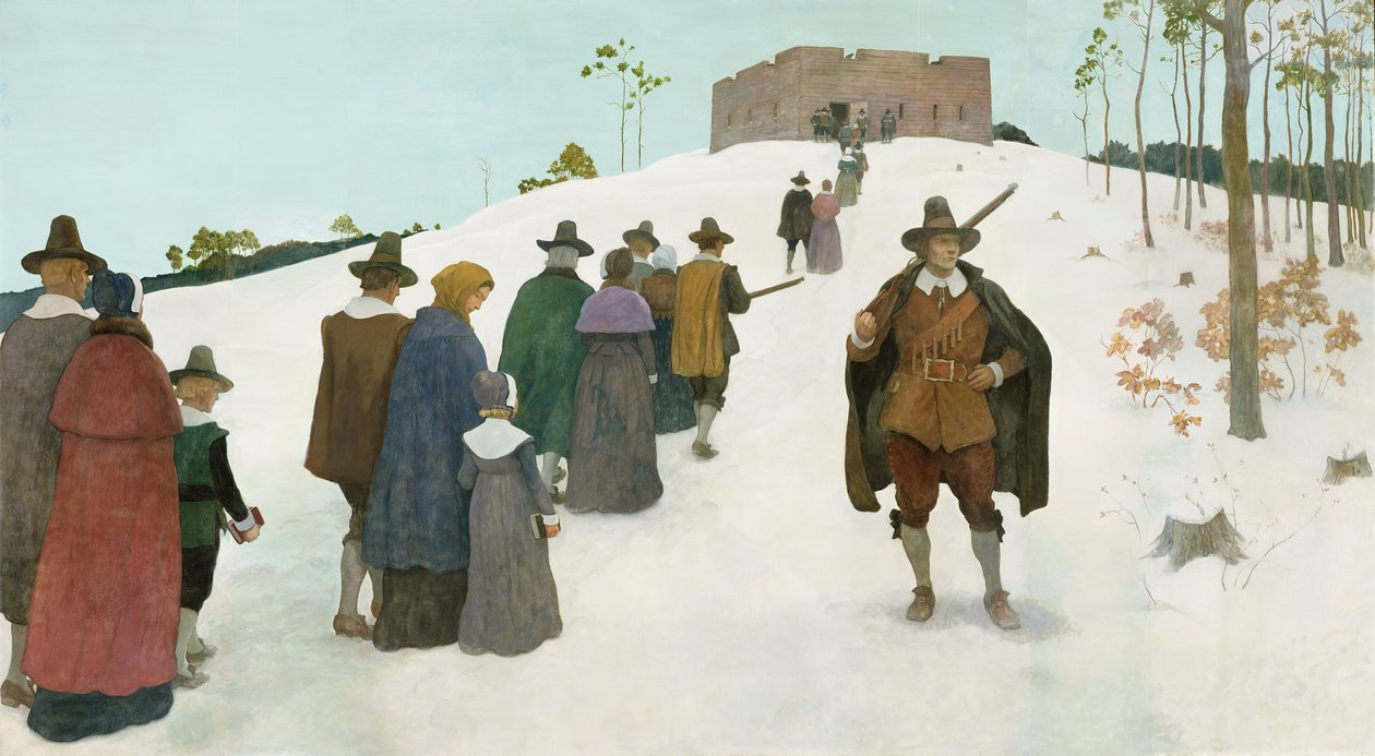 Att gå till kyrkan, 1941 av Newell Convers Wyeth